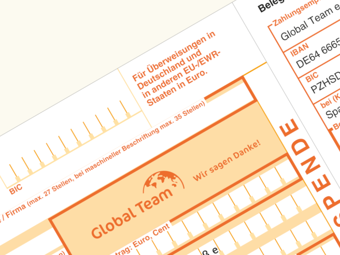 Bild eines Zahlscheines von Global Team